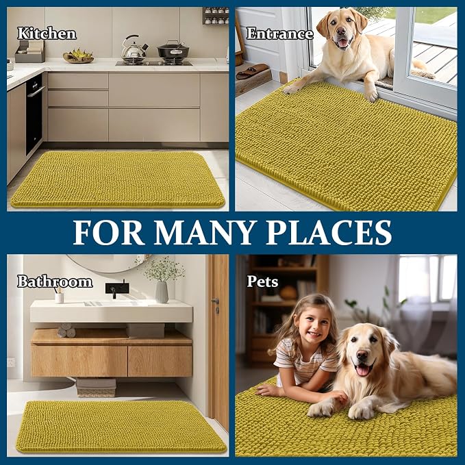 OLANLY Dog Door Mat for Muddy Paws 30x20, Super Absorbent Chenille Mud Mat | - Image 8