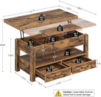 Rolanstar Coffee Table Lift Top, Converts to Dining Table - Image 3