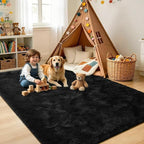 6x9 Large Black Fluffy Soft Area Rug Non-Slip - Image 4