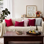 GIGIZAZA Burgundy Velvet Pillow Covers 18x18 Decorative Pillows Pack of 2 | Red - Image 8