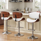 YaFiti Bar Stools Set of 4, Modern Pu Leather Swivel Adjustable Bar Stool - Image 3