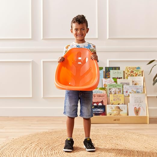 ECR4Kids Plastic Leaf Scoop Floor Rocker Seat, Classroom Furniture - Image 2