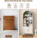 VEXPOR 73" Tall Metal Arched Bookcase - Image 3