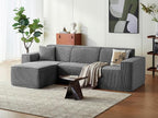 LINSY HOME Modular Sectional Sofa, Corduroy Sectional Cloud Couches by LINSYHOME