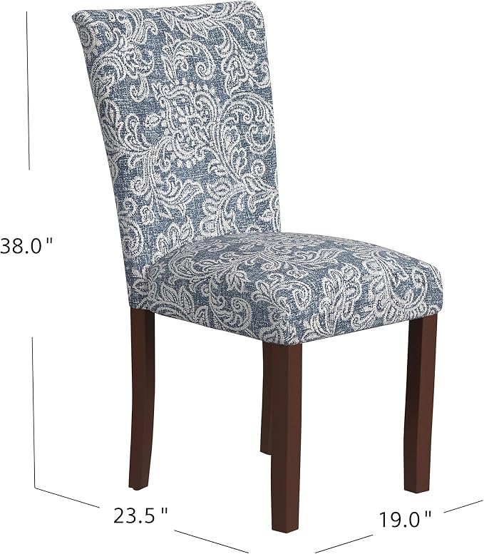 HomePop Classic Parsons Dining Chair -Denim Jacobean Print - Image 3