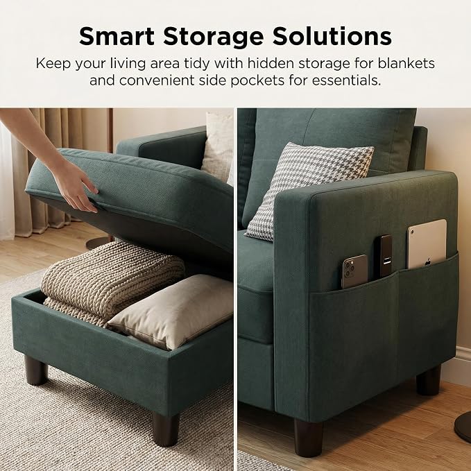 SUNLEI Convertible L-Shaped Sectional Couches - Image 6