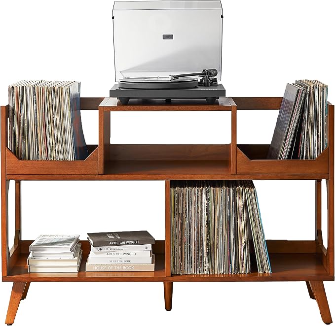 Crosley Furniture Asheville Mid-Century Modern Media Console Record Player Stand by CrosleyFurniture