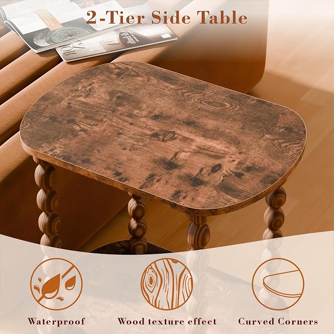 2-Tier Side Table, Small End Table - Image 5