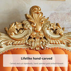 Solid Wood Leather Sofa, European-Style Villa Living Room Luxury Leather Sofa - Image 7