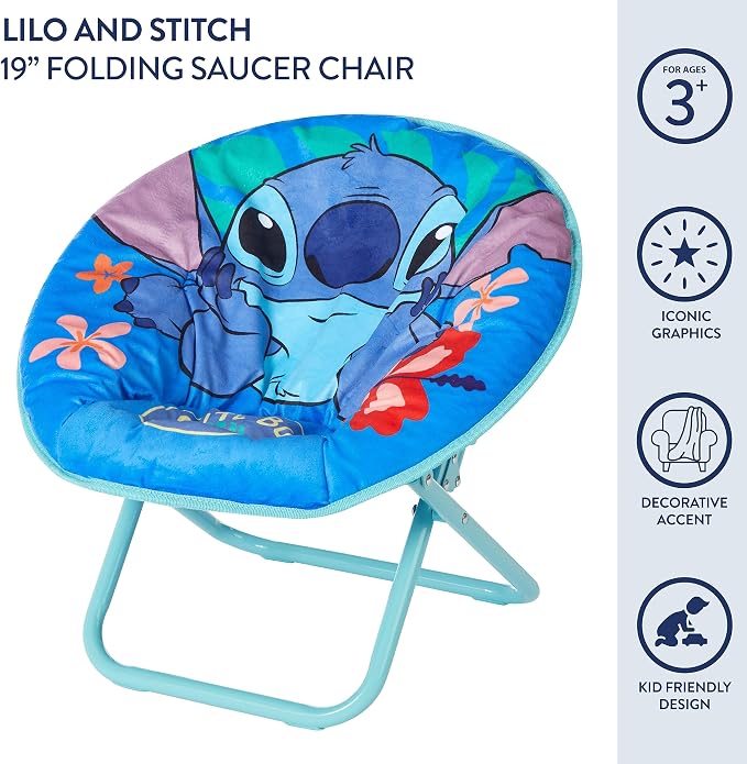 Disney Stitch 19” Frame Folding Toddler Saucer™ Chair - Image 4