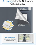 Blackout Curtains for Bedroom 114"x57" Portable No Drill Black Out Curtains - Image 5