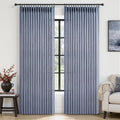 Sheer Linen Pinch Pleated Light Filtering Greyish Blue 90 Inch Curtains by PleatedDrapes