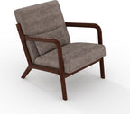 Garvee Mid-Century Modern Accent Chair, Chenille Upholstery, Solid Wood Armchair - Image 7