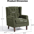 Mid-Century Modern 2-Piece Wingback Chair Set - Image 2