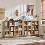 Joaxswe 12 Cube Storage Organizer, Wood Floor Standing 3-Tier Cubby Bookcase - Image 7