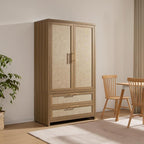SICOTAS Armoire Wardrobe Closet, Larger Rattan Armoires Wardrobe Cabinet - Image 9