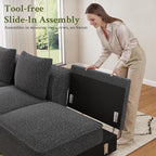 Welzona 103" Sectional Couch, Locked-in Modular Sectional Sofa, Wood Frame - Image 7