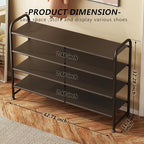 INGIORDAR Shoe Rack 4 Tier Long Storage Organizer Wide Metal Shoe Shelf - Image 3