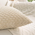 Set of 4 Beige Decorative Throw Pillow Covers 20x20 Inch Corduroy Pillow Covers - Image 7