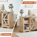 Joaxswe Narrow Night Stand for Small Spaces, Farmhouse Side End Table - Image 5