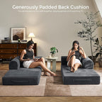 79" Convertible Sofa Bed with Fixed-Shape Frame & Removable Armrests, Modular - Image 4