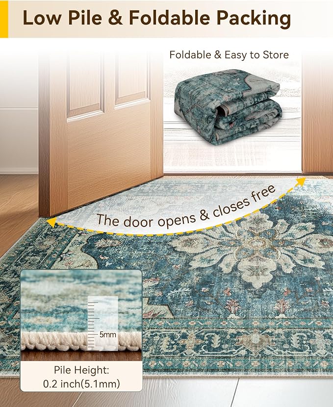 RELEANY Washable Area Rug, Runner 3'x12', Water Repellent, Pet Friendly - Image 5