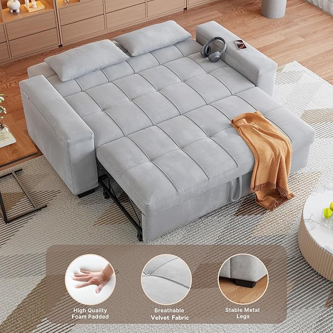 Gizoon Convertible Sofa Bed, Loveseat Sleeper Sofa - Image 6
