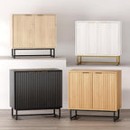 EYYTHUNG Fluted Storage Cabinet Set of 3, Sideboard Buffet Cabinet Modern - Image 9
