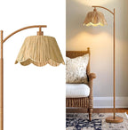 Oneach Rattan Floor Lamp for Bedroom, Boho Floor Lamp by Oneach