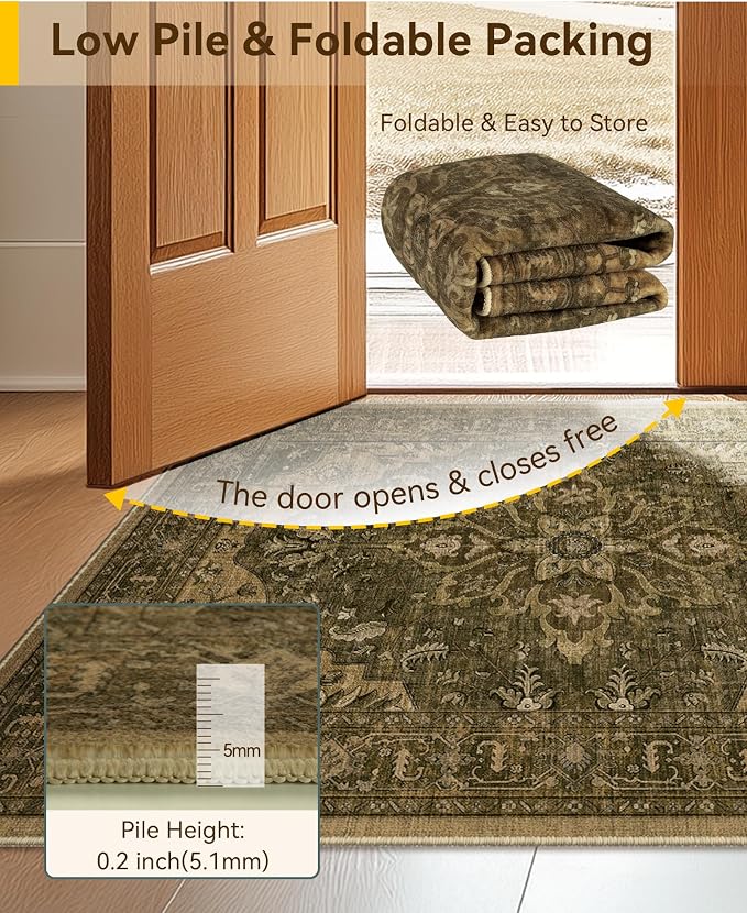 RELEANY Washable Area Rug, Large 10'x14', Water Repellent, Pet Friendly - Image 4