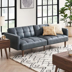 mopio Aaron 76.8" Couch, Small Futon Sofa Bed, Mid Century Modern Futon Couch - Image 3