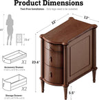 STO'SENSE Nightstand w/Charging Station & 3 Drawers, Pre-Assembled, Vintage - Image 2