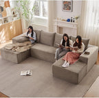 Sectional Cloud Couch for Living Room, Modular Floor Deep-Seat Sofa, Big Comfy by Lakifun