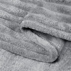 BEDELITE 3D Ribbed Jacquard Grey Fleece Twin Blanket - Image 6