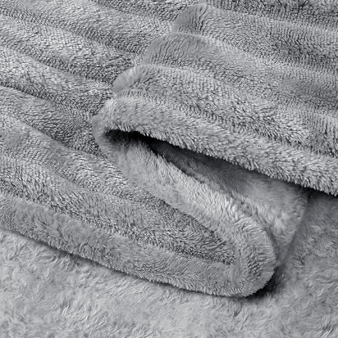BEDELITE 3D Ribbed Jacquard Grey King Size Blankets - Image 4