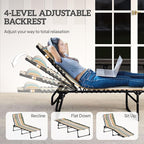 Outsunny Folding Chaise Lounge Chair, Patio Sun Tanning Chair, Outdoor Chaise - Image 4