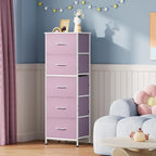 WLIVE Fabric Dresser for Bedroom, 5-Drawer Tall Dressers, Storage Organizer - Image 2