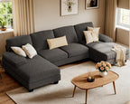 Furniwell Convertible Sectional Sofa Couch, 4 Seat Sofa Set - Image 6