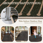 Lahome Black 3x5 Washable Rug, Neutral Easy Jute Entryway Front Porch Rug | - Image 4