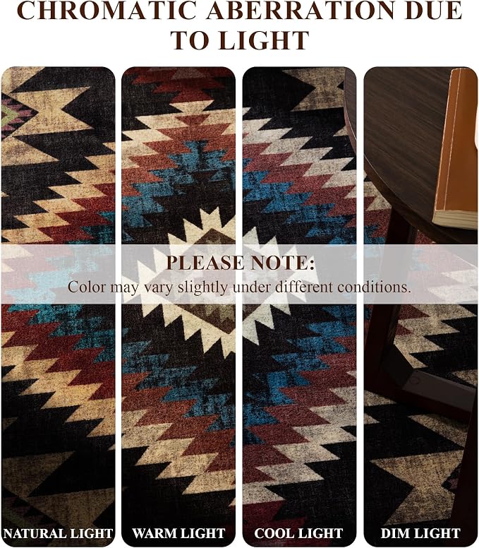 Rustic Cabin Area Rug for Living Room 8x10, Machine Washable Lodge Bear Rug - Image 8