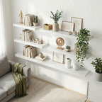 12 inch Deep Floating Shelves for Wall, 72 inch Wide Engineered Wood Wall - Image 3