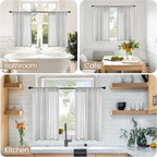 BGment Light Grey Short Linen Curtains 36 Inch Length - Image 2