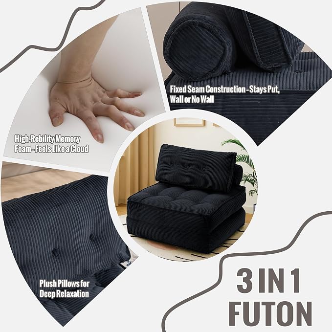 Folding Sofa Bed Convertible Sleeper Chair 33" - Image 3