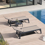 PURPLE LEAF Patio Chaise Lounge Set 2 Pieces Textilene Pool Lounge Chairs by PURPLELEAF