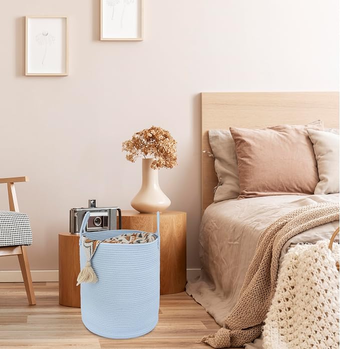 XUANGUO Cotton Rope Laundry Basket Hamper - Image 5