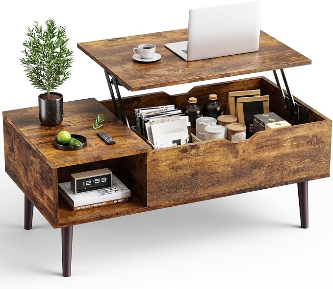 OLIXIS Wooden Coffee Table, Lift Top Coffee Table by OLIXIS