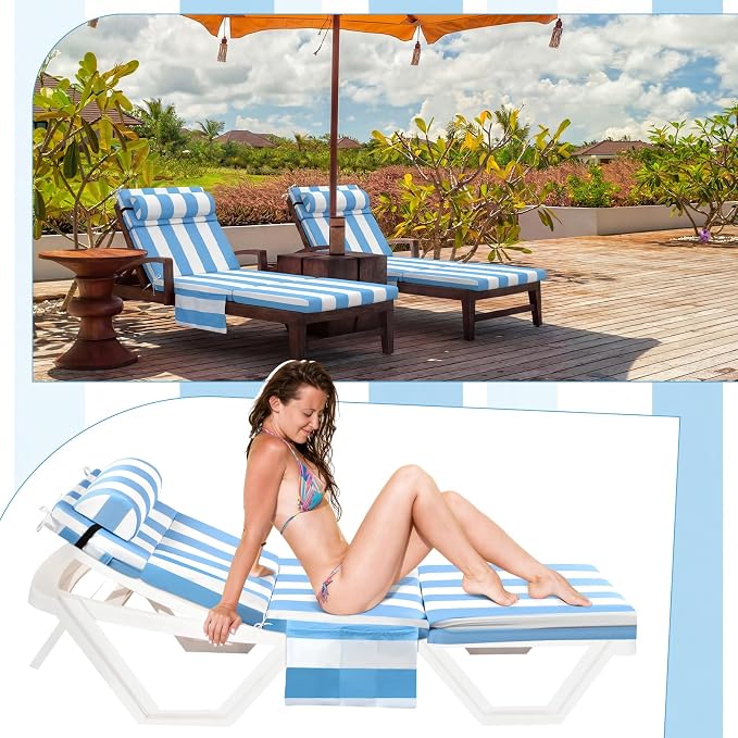 Wenqik 2 Pcs Outdoor Chaise Lounge Cushion - Image 7