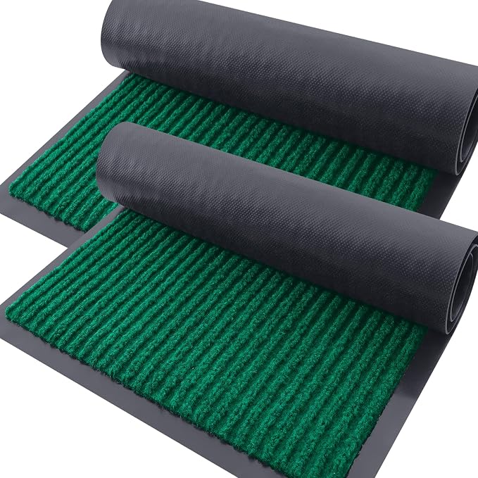 OLANLY 2-Pack Front Door Mats 33x21, Waterproof Heavy-Duty Doormats | Green by OLANLY