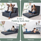 Folding Sofa Bed, 4 in 1 Convertible Sleeper Chair - Image 4
