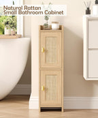 Akxomel Rattan Small Bathroom Cabinet - Image 3